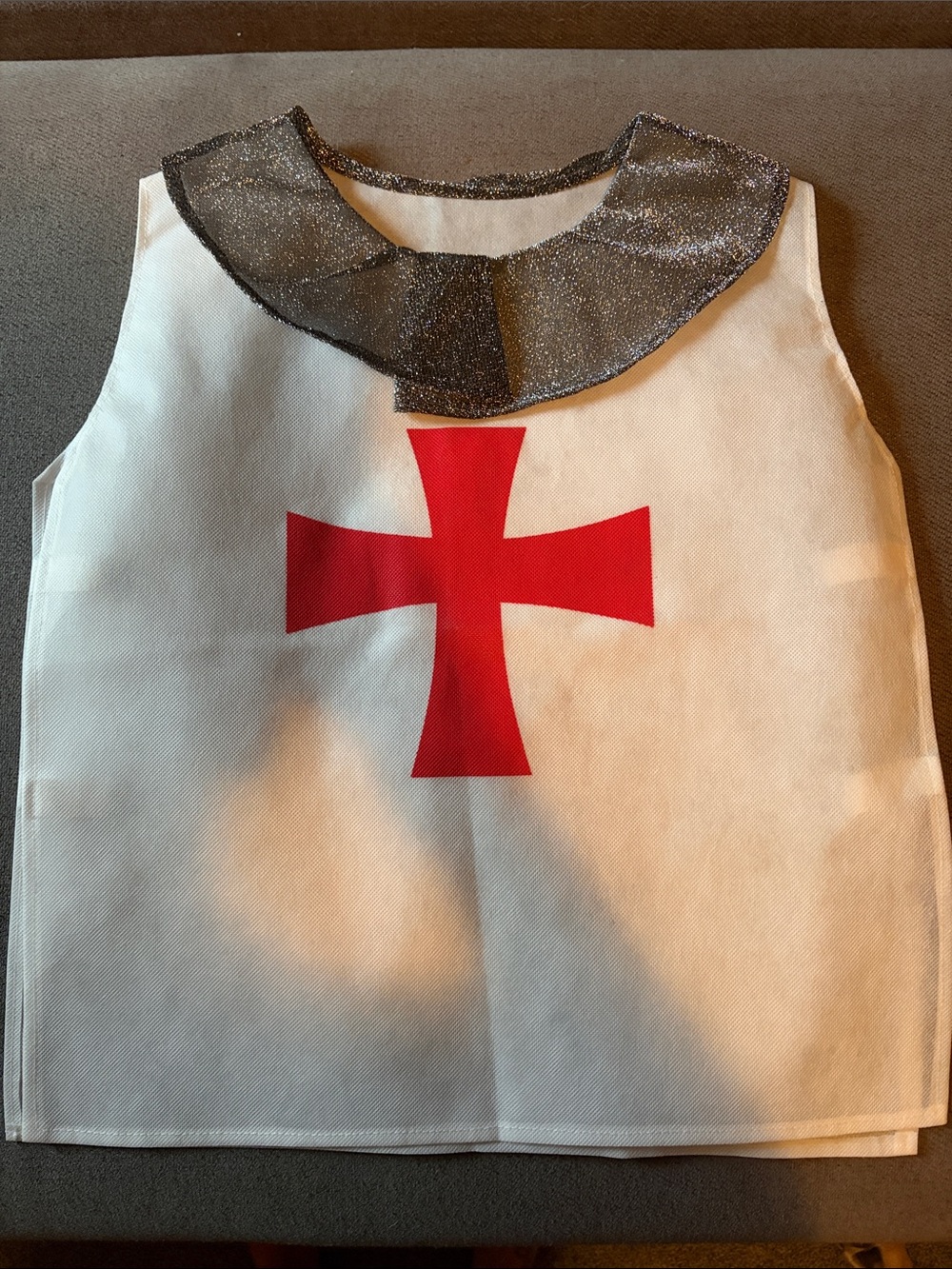 Kids White Knight Costume Tunic with Red Cross